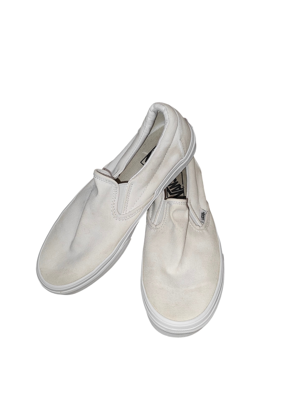 Vans Classic Slip-On Unisex Sneakers in White 7 Men, 8.5 Women